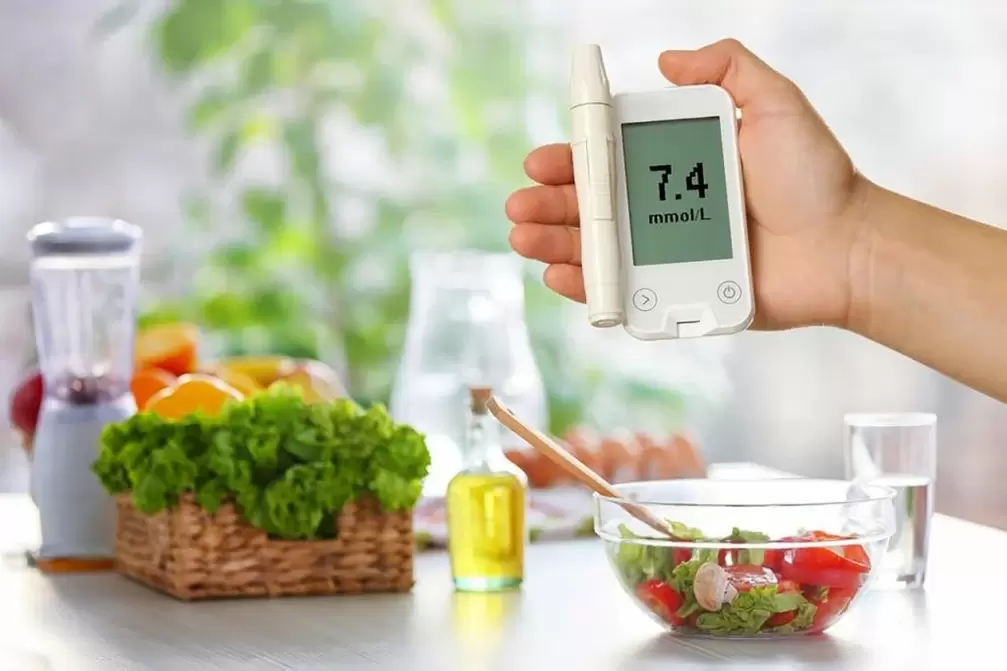 Glucometer en voedsel voor diabetes